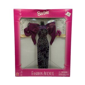 Vintage NIP 1995 Mattel Barbie Deluxe Fashion Avenue Purple Evening Gown #14306